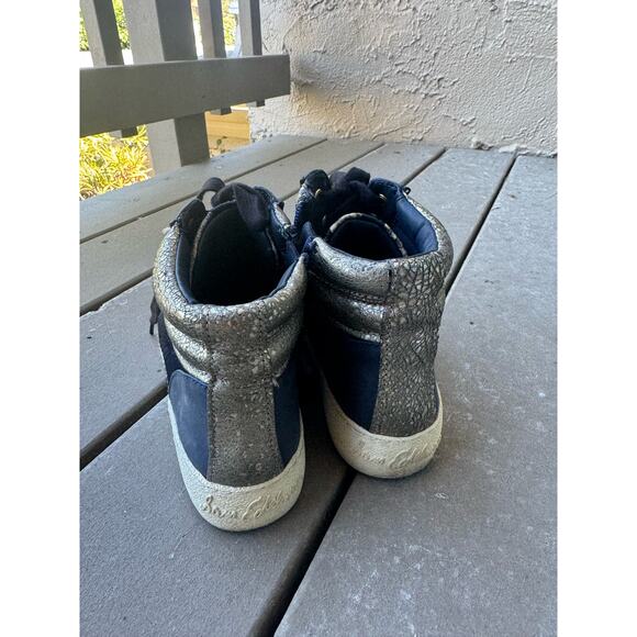 Sam Edelman High Top Multi-Texture Leather Sneakers - Picture 7 of 8